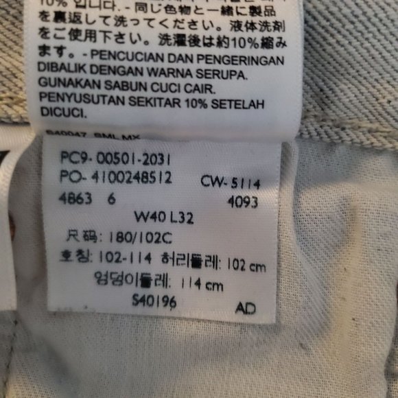 LEVI Strauss & Co. Men's 501XX Button Fly White Wash Denim Jeans Size W40 L32 - Picture 6 of 12